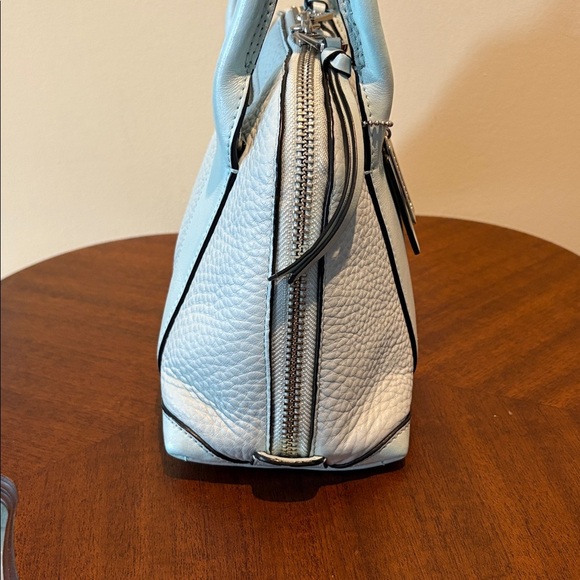 Coach Bleecker Preston mini bag Satchel Buffalo pebbled leather Lt blue seafoam - Picture 5 of 17